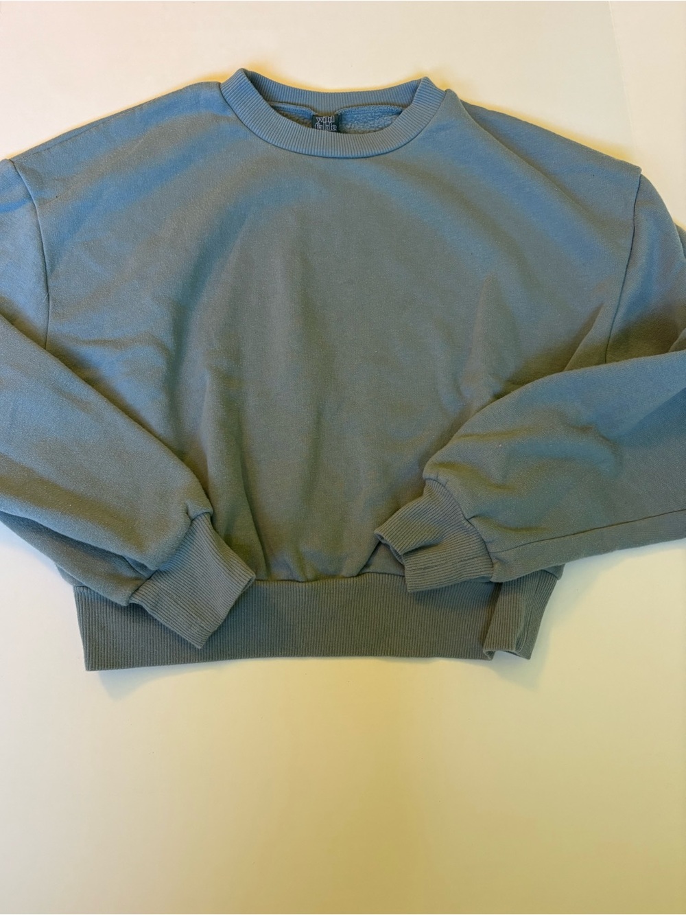 Wild Fable Cropped Slate Blue Crewneck Sweatshirt Size L